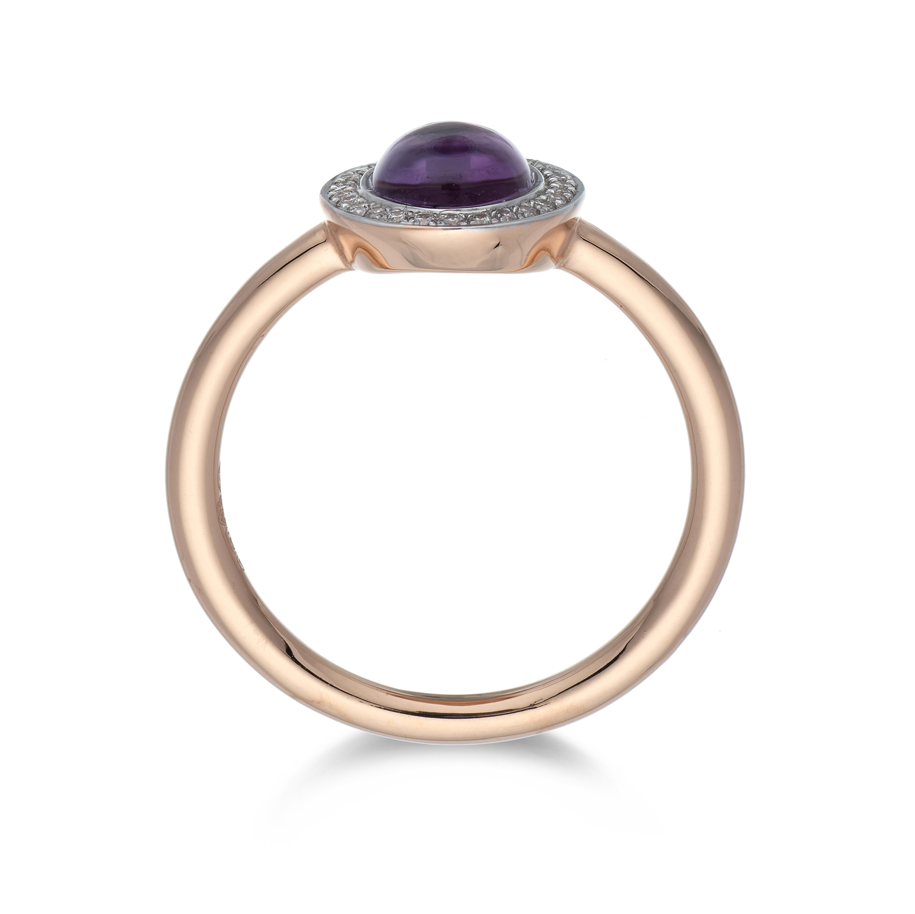 18ct Rose Gold Amethyst and Diamond Ring  Tom Coll Jewellery, Diamond 