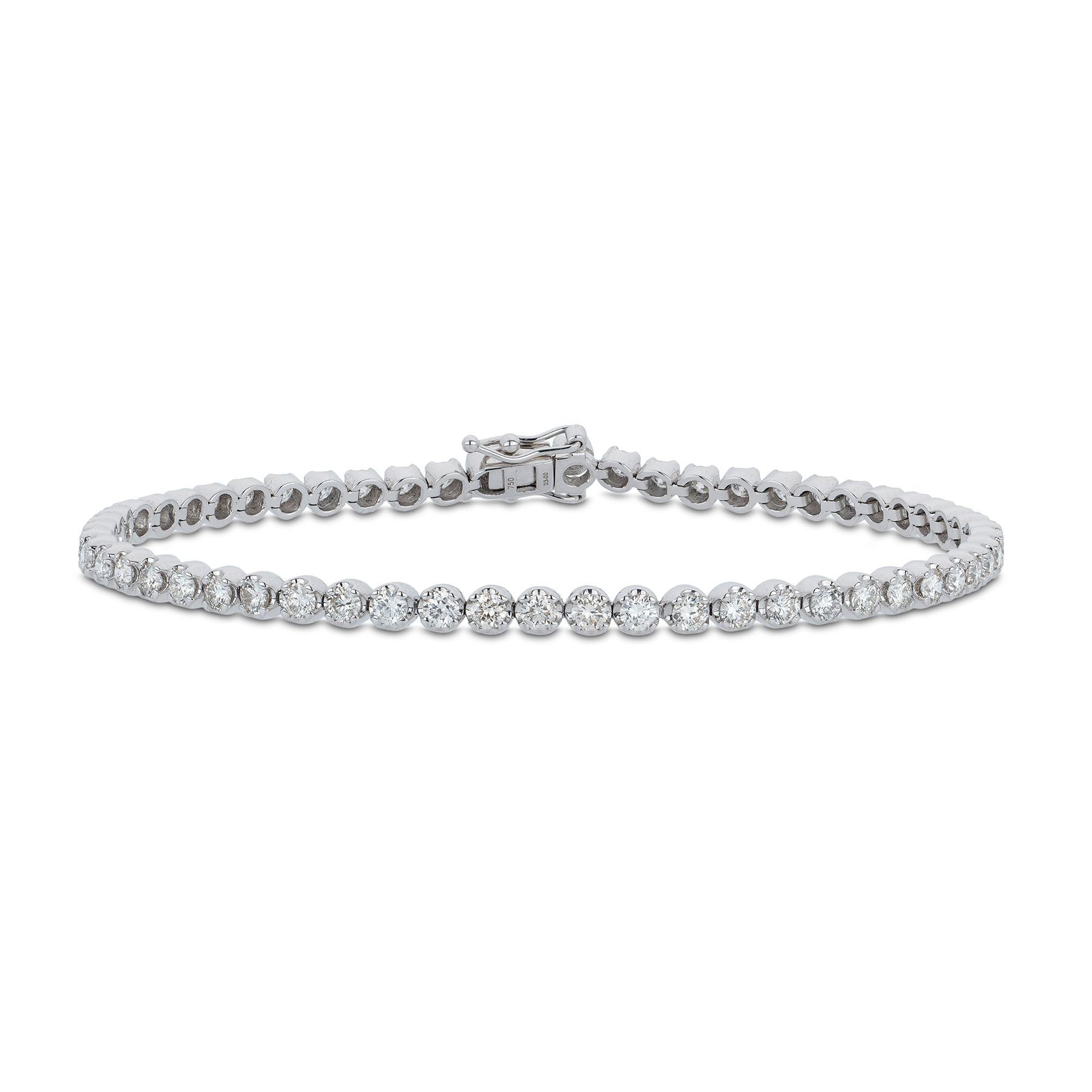 18ct White Gold Diamond Line Bracelet Tom Coll Jewellery, Diamond