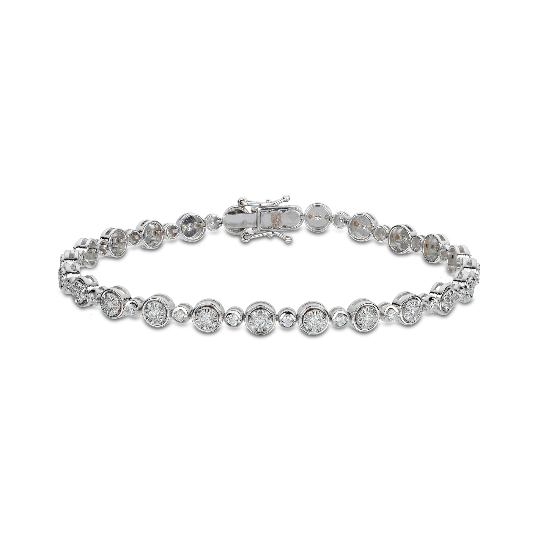 18ct White Gold Diamond Bracelet | Tom Coll Jewellery, Diamond ...