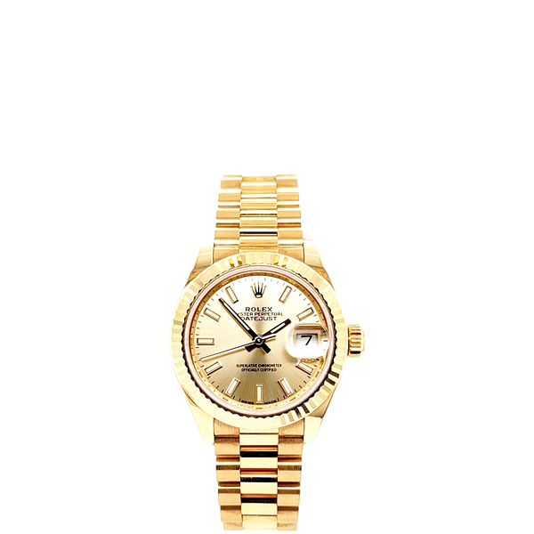 Rolex Lady-Datejust 28 Diamond 18K Yellow Gold Watch 279178