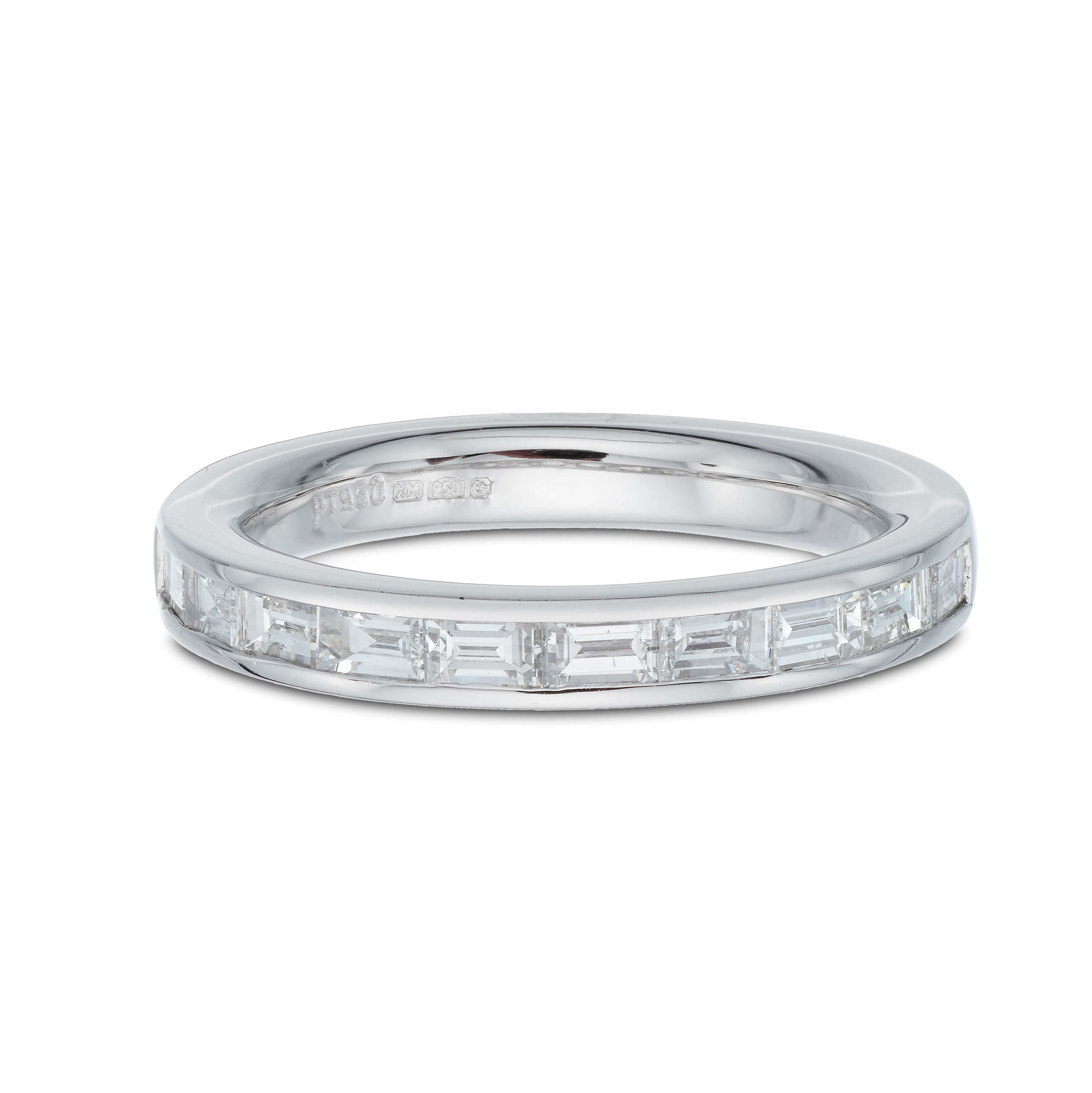 Buy Baguette and Round Diamond Eternity Band, 18K White Gold Baguette Round Eternity  Ring, Wide Diamond Band, Diamond Anniversary Band Online in India - Etsy