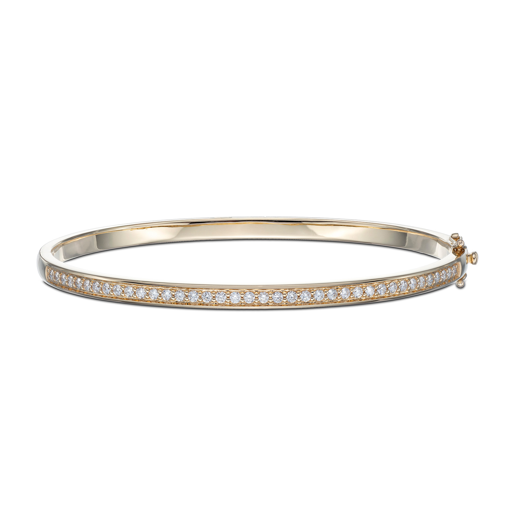 18ct Yellow Gold Diamond Set Bangle Tom Coll Jewellery, Diamond