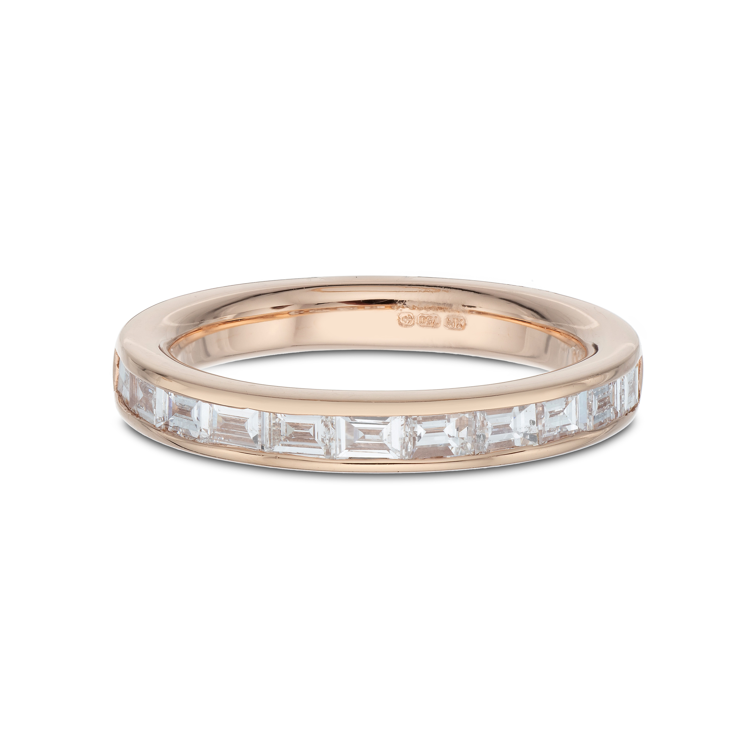Round Brilliant & Baguette Cut Diamond 3 Row Half Eternity Ring | Bridal |  Jenny Jones Jewellery