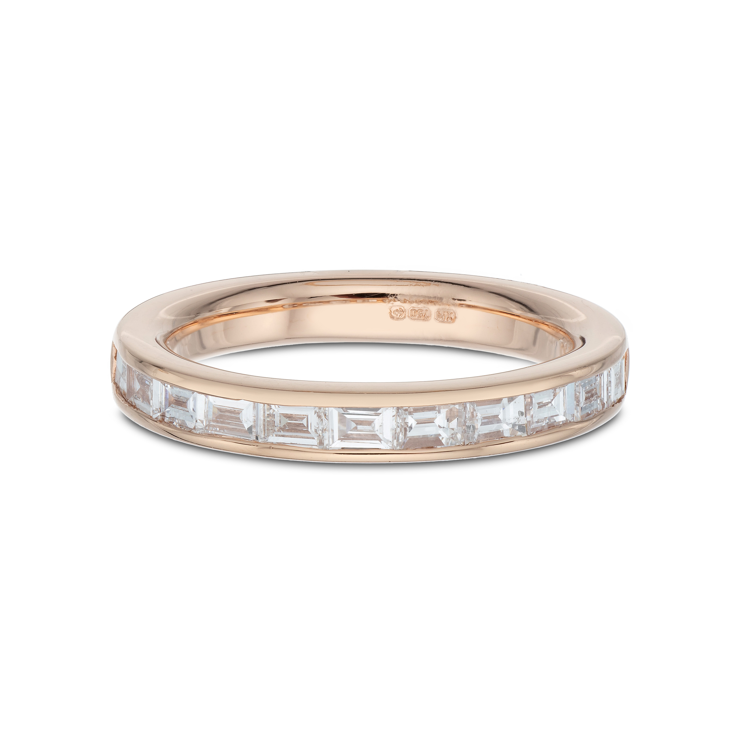 18ct Rose Gold Baguette Cut Diamond Eternity Ring Tom Coll